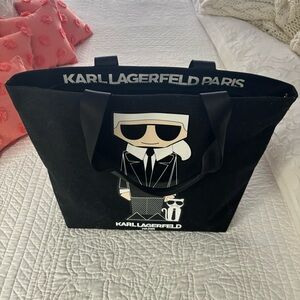 NWT Karl Lagerfeld Paris Face Logo Tote Bag